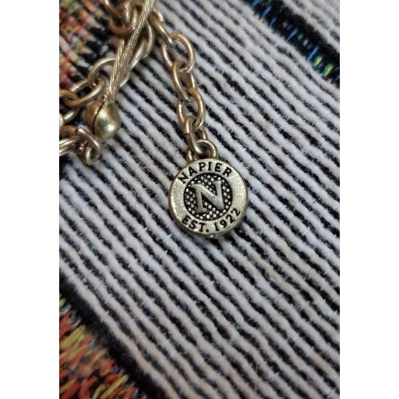 Napier Vintage Triple Chain Multicolor Beaded Bib Collar Necklace - Picture 4 of 4